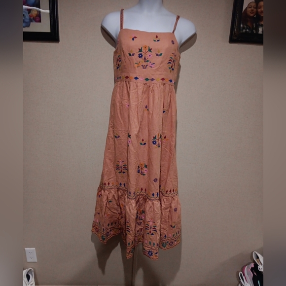 Anthropologie Amber Embroidered Maxi Dress Sz M  by Payal Pratap - Picture 3 of 9